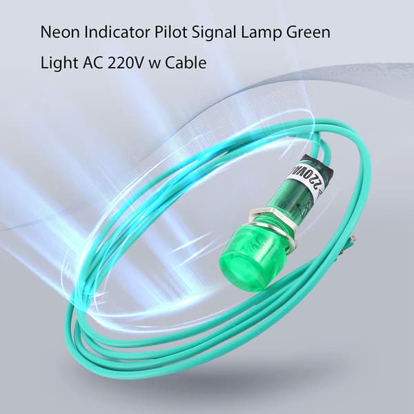 Indikatorpilotsignallampe Grønt Lys AC 220V Med Kabel