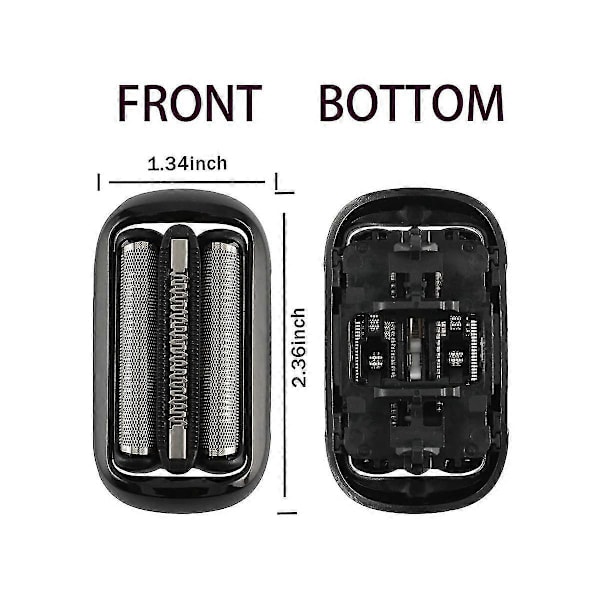2-pack Series 5/6 53B Ersättningshuvud för Braun Elektrisk Folieskärare 5020Cs 5018S 5035S 5049Cs 5050Cs 6020S 6040Cs