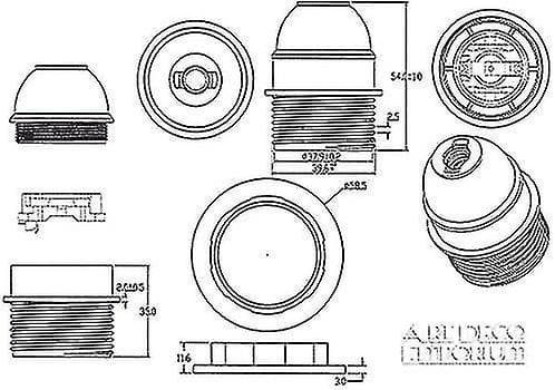 Edison Skrue (e27) Lampe (Pære H) I Bakelite Med Ring Og D-Kæde Hængsel () (1 stk)