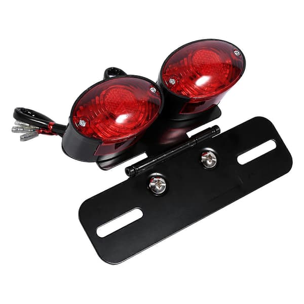 Motorcykellampe dobbelt Cat Eye Custom Nummerpladeholder baglygter