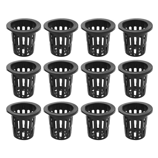 100 Pak 2,36 Tommer Net Cups Spaltede Mesh Bred Lip Filter Plante Net Pot Spand Kurv til Hydroponisk