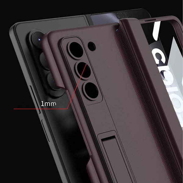 Etui Kompatibelt med Samsung Galaxy Z Fold 5, Innebygd Stativ PC Allsidig støtsikker deksel med magnetisk hengselbeskyttelse