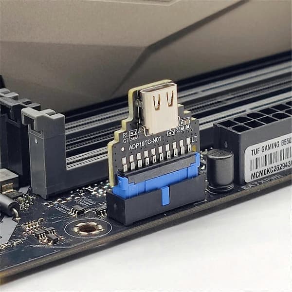 USB3.2 Gen1 Intern (19-stifts) Header till Typ-C för PC-skrivbordsmoderkort
