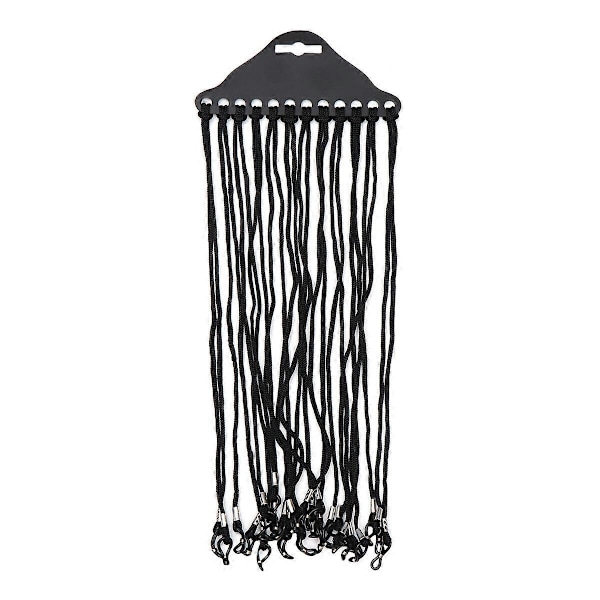 1 Pussi 48 kpl Nylon-laskeumahihnaa Silmälasien Nauha Silmälasien Kaulahihna Silmälasien Köysiketju (Musta)