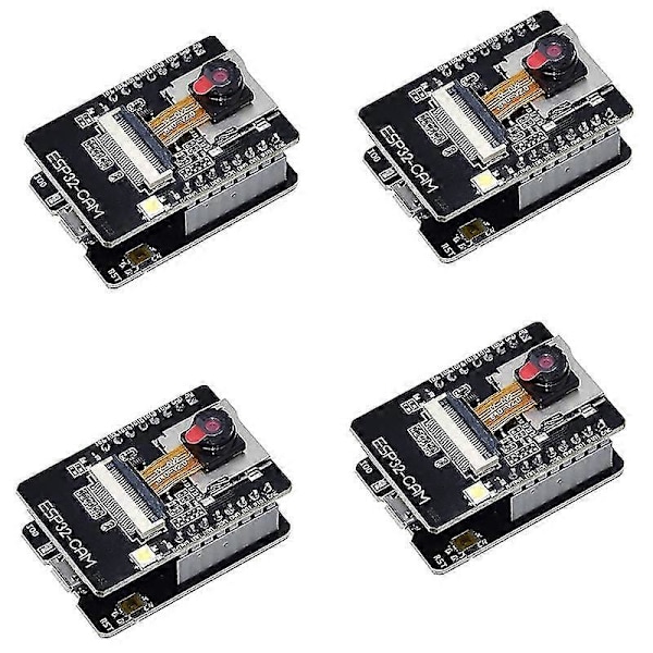 4-pak ESP32-CAM WiFi Bluetooth-kort ESP32-CAM-MB -USB til seriell port CH340G med OV2640 2MP kamera