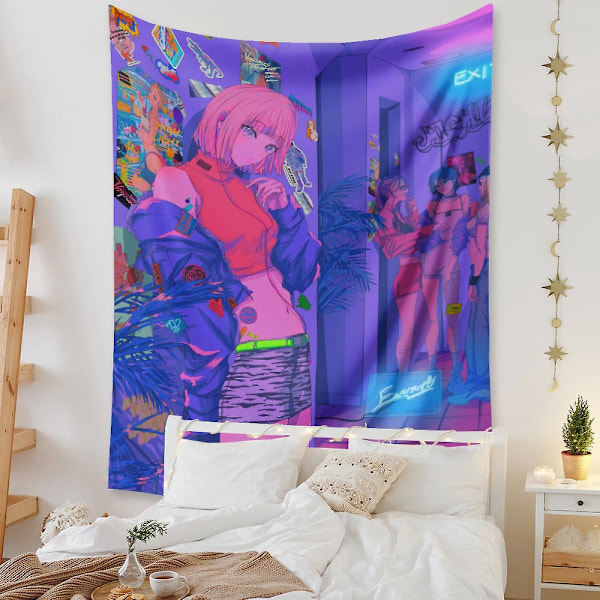 Wekity Anime Tapestry Æstetisk Kunst Hjem Baggrundstof Dekoration Gave Boho Tapestry til Stue Soveværelse Dekoration (614-15, 51 X 59 tommer)