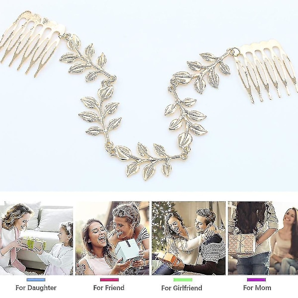 Arm Cuff Bröllops Smyckesset Laurel Leaf Branch All- Leaf Kam (2 st)