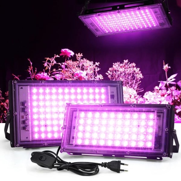 100W LED UV Spotlight Svart Lys IP65 Vanntett, UV LED-lys, Effektbelysning for Akvarium, Fest, Fluorescerende Farge, Fluorescerende...