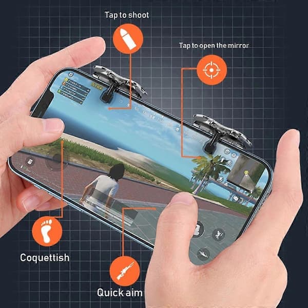 Mobil Spilcontroller, Zero Latency Foldbar Spiludløser, Plug and Play Mobiludløser til Pubg, Knives