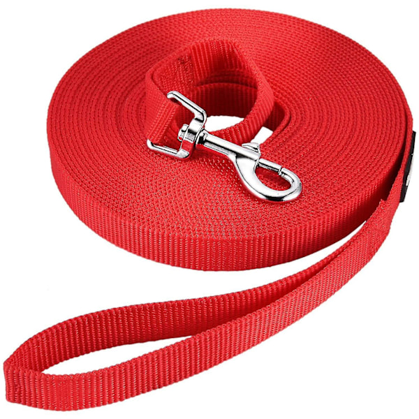 Veeki Hundetreningsline Lang Line Valpe Lydighet Tilbakekalling Leie For Hunder  Flott For Lek Camping Strand Hage (l 30ft, Rød)