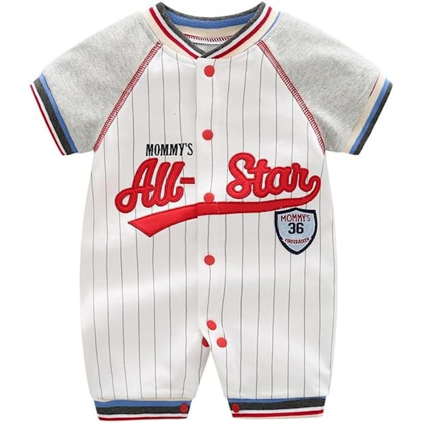 Baby Bodysuit Kortärmad Sparkdräkt, Sommar Bodysuit, Bomull Baby Pojke Kläder, Nyfödd 0-3 Månader