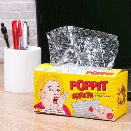 Poppit-ark, bobleplast, kontorstressavlastningsleker.