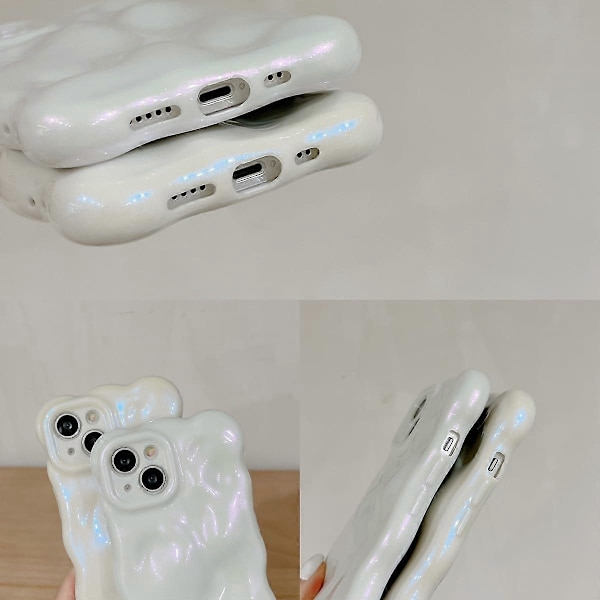 Fodral för iPhone 13 Pro, Söt Enfärgad Lockig Vågsformad Stötsäker TPU Bumper Telefonfodral