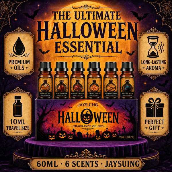 JAYSUING Halloween Aromaterapi Eterisk Olja Set – Hem Diffuser Presentförpackning
