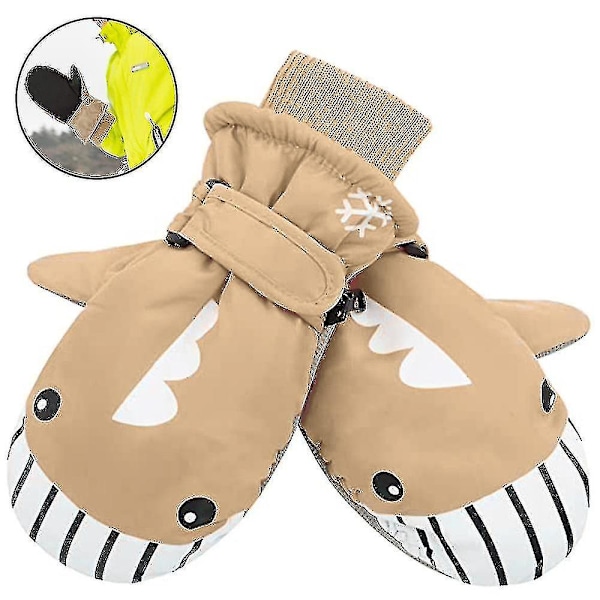 1 Par Barnas Vinterhansker Småbarnsvotter For Ski Gutter Snø Jenter Vanntett Varmt Fleece