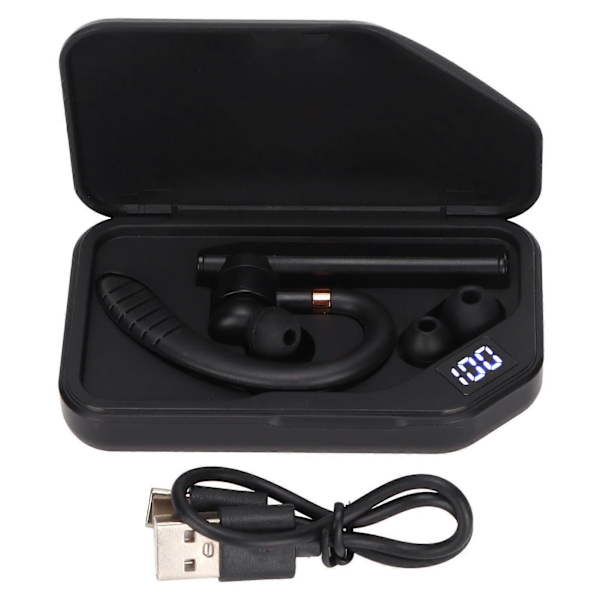 K3 Business Bluetooth-hörlurar med brusreducering, enkelsidig, omslutande, med laddningsfack (Jerry Chip Svart Guld)