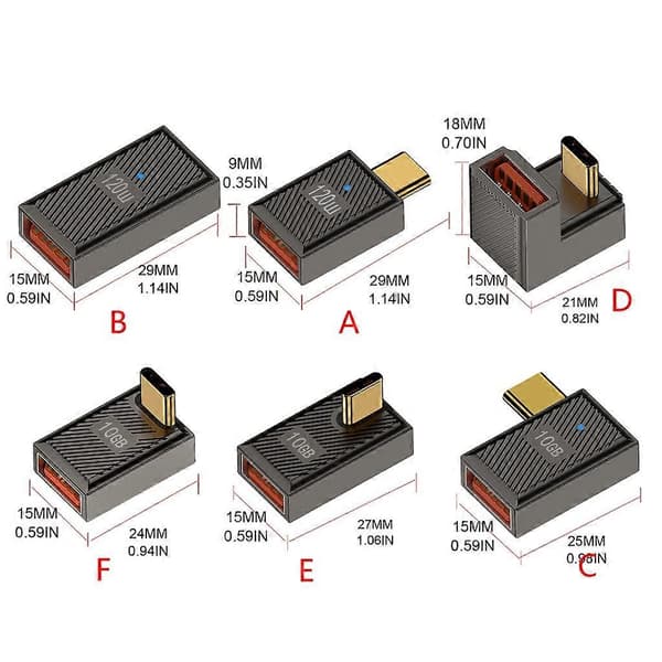 USB C Hann til USB3.1 Hunn Adapter Ladingskonverter Dataoverføring