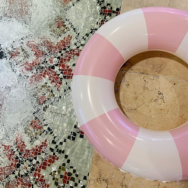 Medium Badring för Barn och Vuxna, 63 cm Klassisk Randig Pool Innerring, Uppblåsbara Poolleksaker, Flyt Naken, Pool Flytleksaker Vuxenstorlek för Sommarpool
