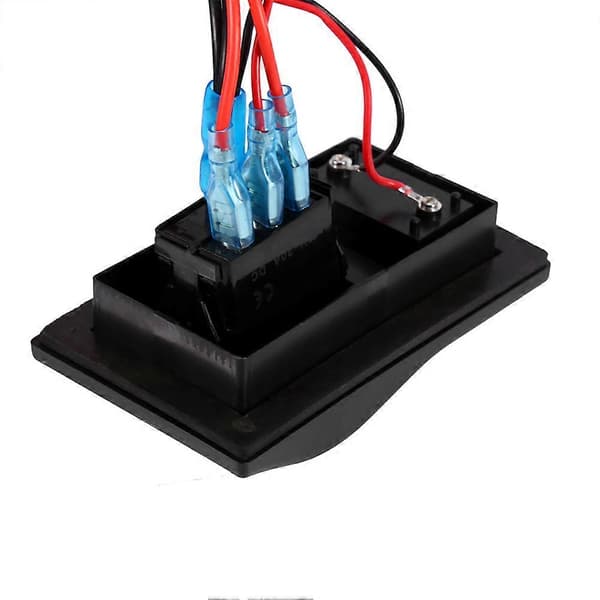 12V DC Marine Båds Voltmeter LED Dobbelt Batteri Testpanel Vippekontakt Til/Fra