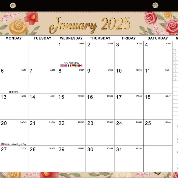 Calendar 18 months 2025 desk calendar wall calendar English simple