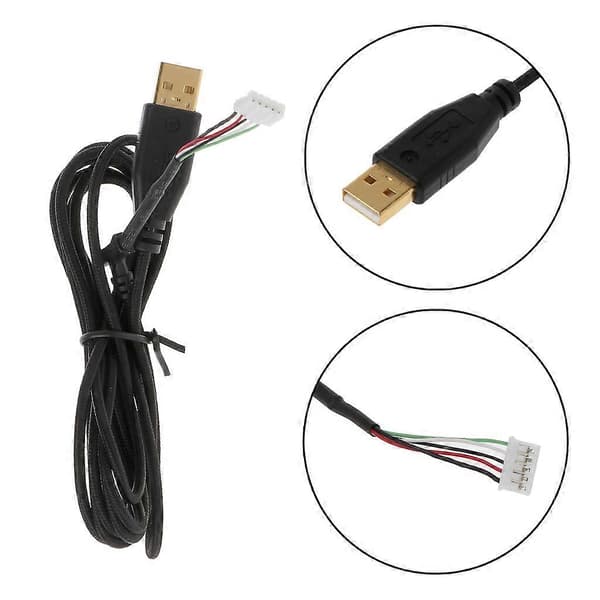 Ersättningskabel för datormus, hållbar guldpläterad nylonflätad USB-kabel för Razer Imperator