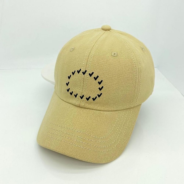 Hat Women's Spring And Summer Simple Small Letter Peaked Cap Casual Wild Baseball Cap Men(Khaki)