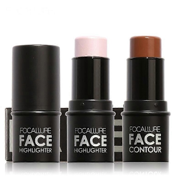 4 Farver Makeup Highlighter Palette Fuld Dækning Ansigtskontur Stick Bronzer