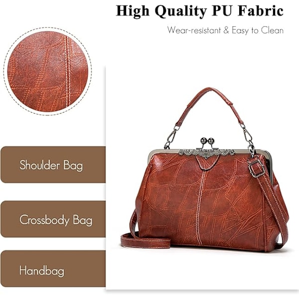 Dame Håndtasker Elegante Skuldertasker Crossbody Tasker Clutch Håndtasker Vandtæt PU Læder til Shopping Rejser Kontor Business Messenger Tasker