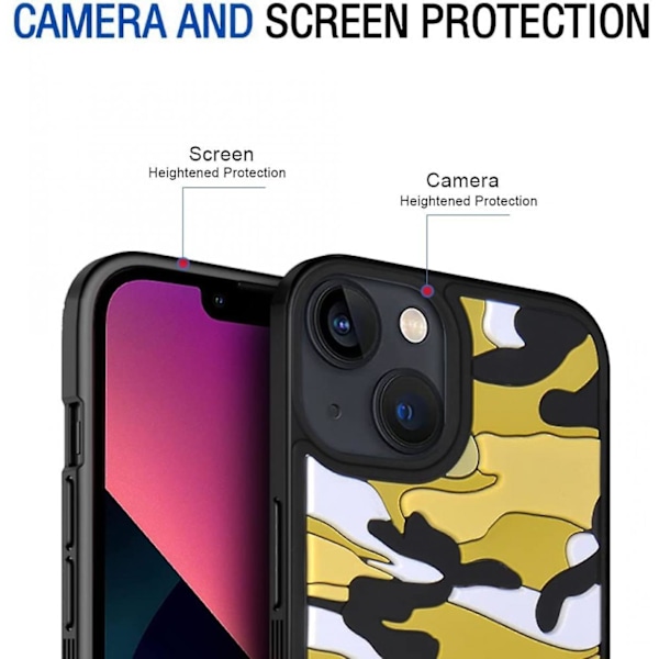 bavurmak Klf iPhone X/XS, Kamuflasje Ultra Myk Sjokkbestandig TPU Bumper Trendy Anti-Glare Beskyttende Deksel iPhone X/XS - Grønn Oransje