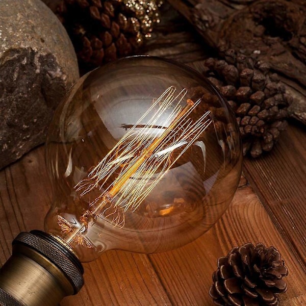 G125 King Size Globe Vintage Edison -lamppujen setti, 40W E27 vanhanaikainen - Teollisuus - Himmennettävä - Koristeelliset lamput, 2 kpl pakkaus