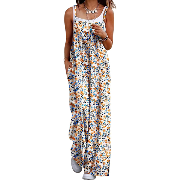 Damebuksedragt Sommer Casual Bred Ben Buksedragt Bomuld Løs Jumpsuit med Lommer PZZTYP2 UK