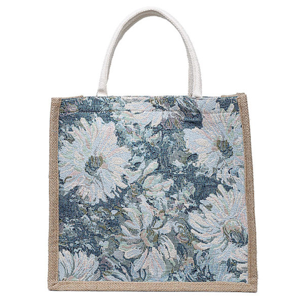 AVEKI Lerret Tote Bag for Kvinner Estetisk Søt Tote Bags Inspirerende Gaver til Kvinner Strandvesker Gjenbrukbare Handleposer, Blå