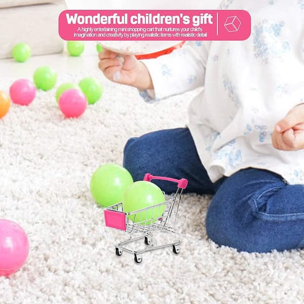 Bestsupplier Mini Supermarkedshandvogn, 4 stk Mini Handlekurv Supermarkedshandvogn Handlekurv Lagring Leke - -