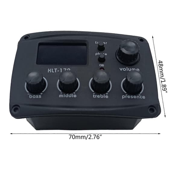 4-bånds forforsterker, equalizer, tuner, piezo-pickup, LCD-skjerm for akustiske gitarer