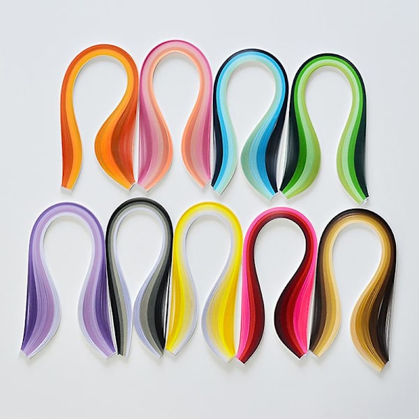 Quilling-strimler Quilling-papirsett Totalt 900 strimler 9 typer Gradientfarger for hjem, klasserom, butikk