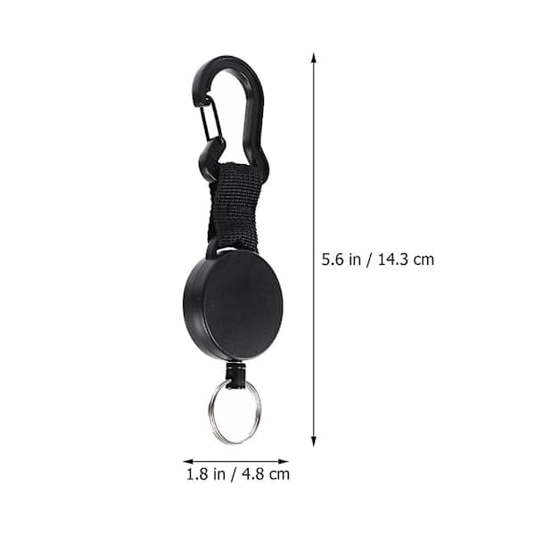 2st Utomhus Anti-förlorad Nyckelring Hög Elastisk Spänne Camping Elastisk Nyckelring Bergsklättringstillbehör (14.3x4.8cm, Svart)