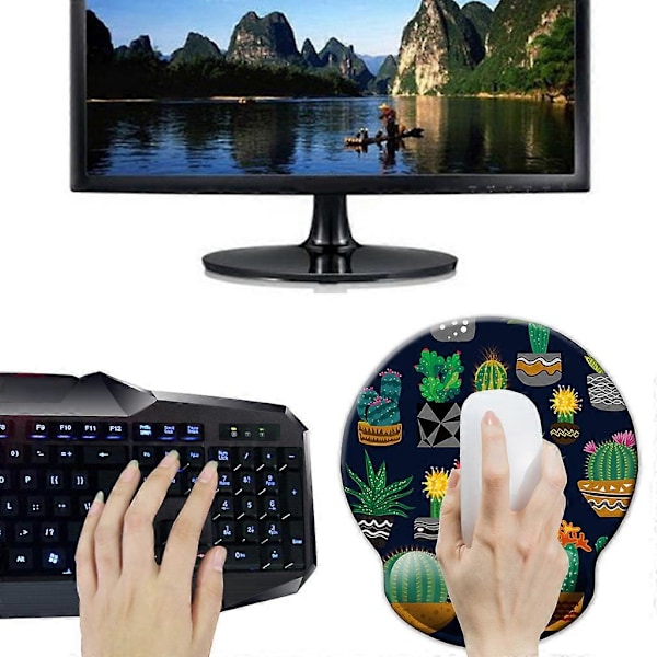 EVA Musmatte med håndleddstøtte, myk minnefoam, for dataspill, mus, hjemme og kontorbruk