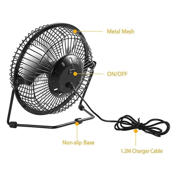 4/6/8 Tommer USB Solcellepanel Drevet Fan Bærbar til Udendørs Hjem Køling Ventilation