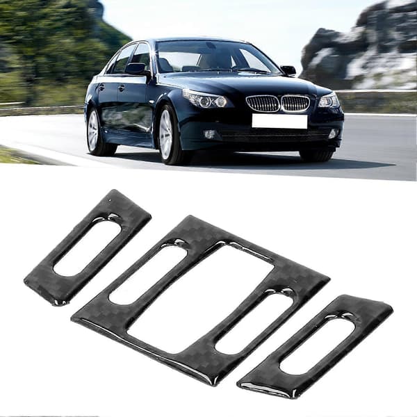 3 stk. Karbonfiber Interiør Luftutløps Deksel Passer til 5-serie E60/E61 2004-2010