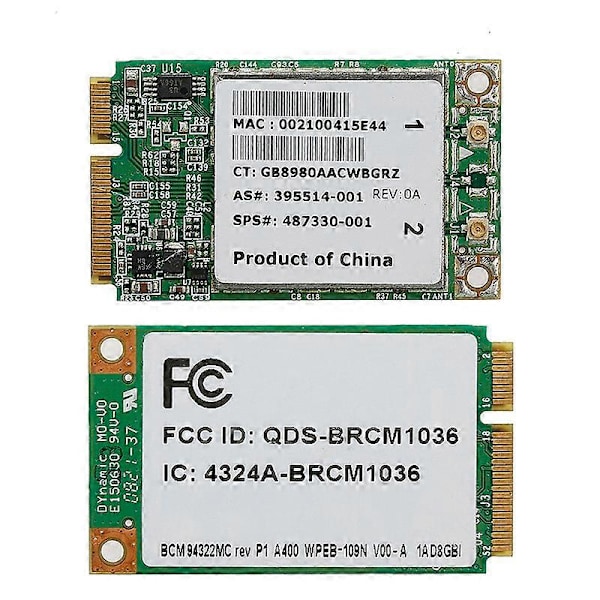 300 Mbps 802.11b/g/n WiFi Wireless-N Halv Mini PCI-E Kort 2.4g/5g Dubbelbands för HP BCM94322MC 487330-001