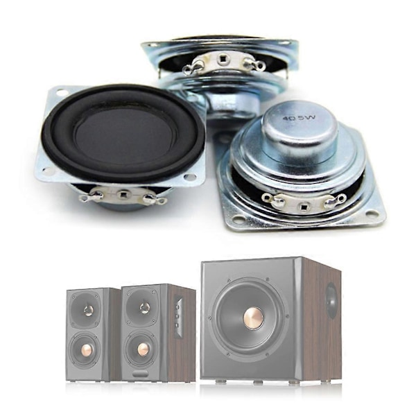 Audio 2 st 45MM 4 Ohm 5W Full Range Högtalare Gummikant NdFeB Magnetisk Mini Bärbar Högtalare Ljud Hemmabio