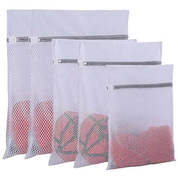 5 stk. Vaskesekk i Solid Mesh - Holdbar og Gjenbrukbar Vaskesekk for Reise og Oppbevaring