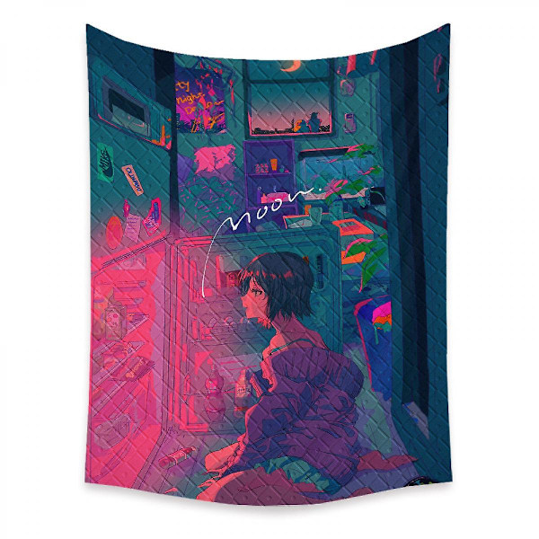 Wekity Anime Tapestry Æstetisk Kunst Hjem Baggrundstof Dekoration Gave Boho Tapestry til Stue Soveværelse Dekoration (614-29, 59 X 79 tommer)