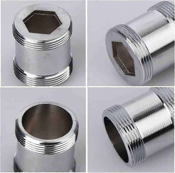 Sæt med 2 messinghane-adaptere, 22 mm NPT han til han, hane-lufterforbindelse til vaskhane, vandrenser, lufter (M20 - M22)