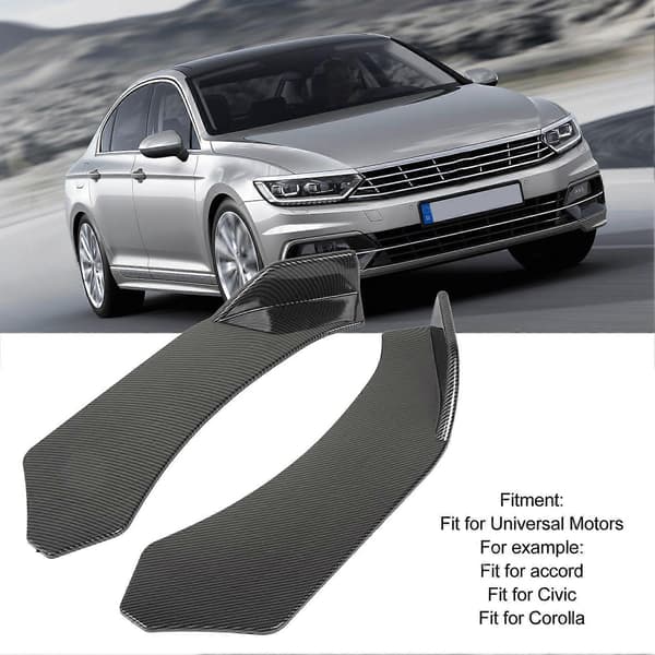2 st Front Bumper Lip Universal Kolfibermönster 57cm Lip Splitter Skydd för Fordon