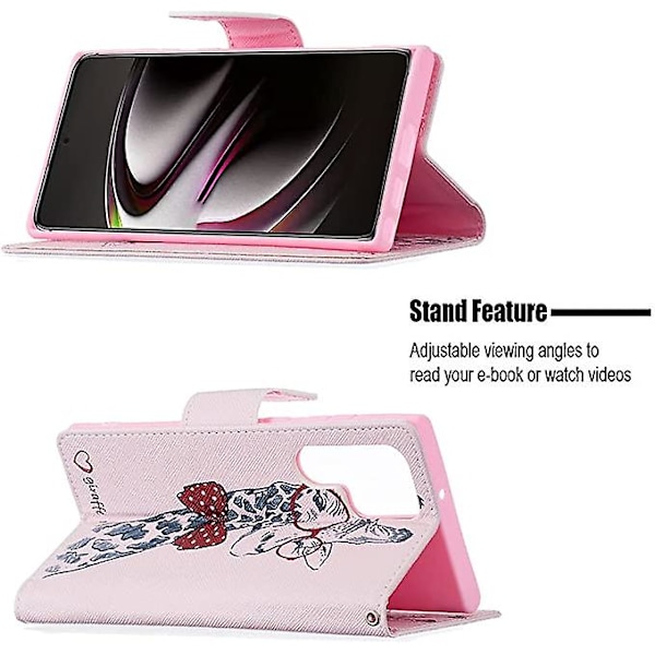 Kompatibel med Samsung S21 Ultra Fodral Lyxig Elegant PU Läder Flip Folio Fodral med Kortfack Hållare Plånbok Stativ Magnetisk Spänne Skydd för Sams