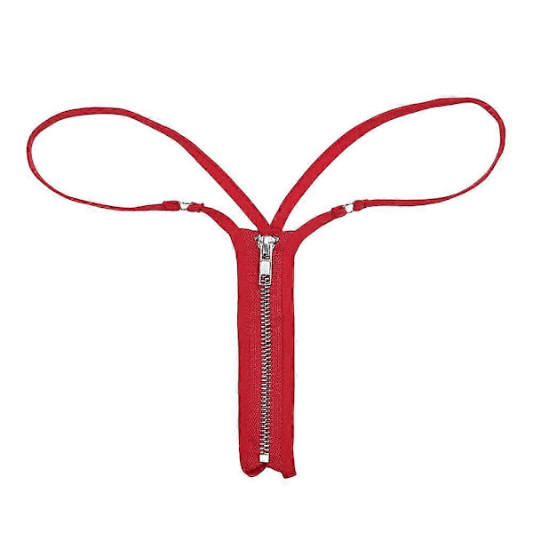 Dam Kvinnor Sexig Lingerie Trosor Slip Hommes Stretch Nylon G-string Mikro Bikini Blixtlås Mellanben Underkläder Underbyxor Knickers