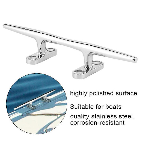 8 tommer rustfrit stål Dock Base Cleat Bådfastgørelsestilbehør & Marine Hardware