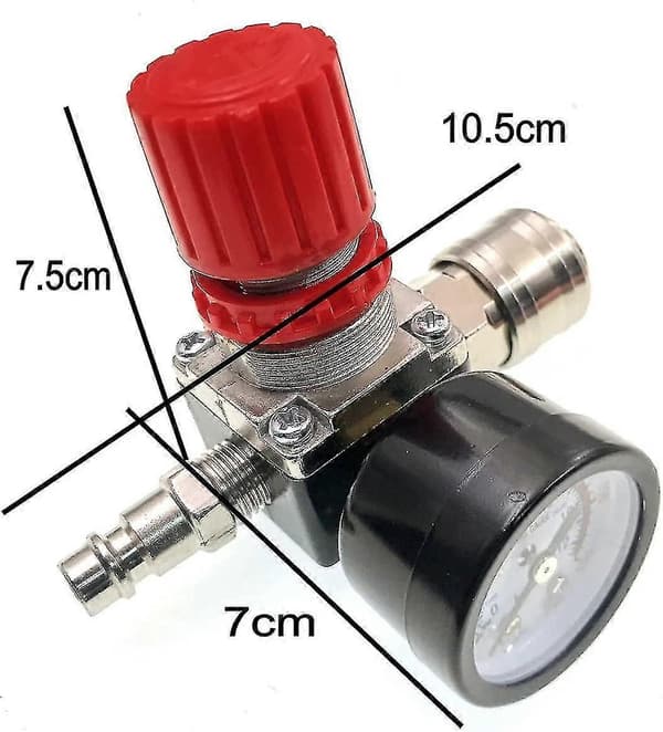 Luftkompressor Trykkregulator, Pneumatisk Trykkregulator 1/4\", Trykkreguleringsventil Med Tilkobling 140 Psi 12 Bar