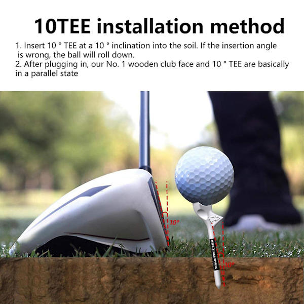 10 stk Golf Tees Slidstærke Bærbare Skrå Indsættelse Reducer Friktion Professionel Forøg Afstand Kompakt